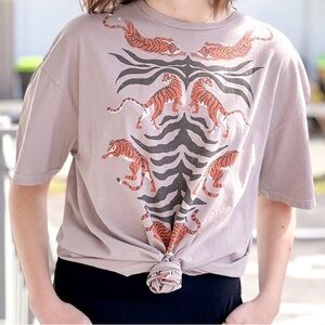 Project Social T Warm Grey Tiger Shirt